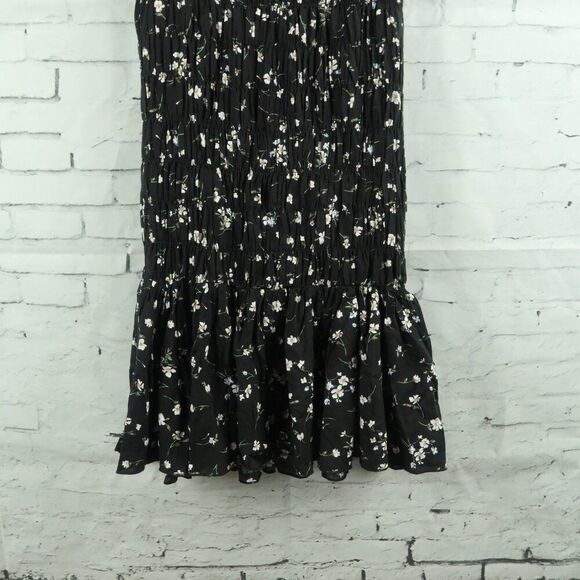 LULU'S BOUQUETS FOR YOU BLACK FLORAL SLEEVELESS HIGH NECK SMOCKED MINI DRESS - Picture 7 of 10